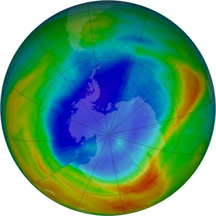 Antarctic ozone map for 30 August 2002